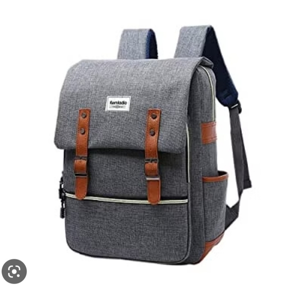 🎒Vintage style backpack or diaper bag grey and brown - Picture 6 of 7
